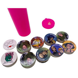 Vintage Skybox 1993 Skycaps DC Comics Pogs' Variants With Storage Tube Over 90